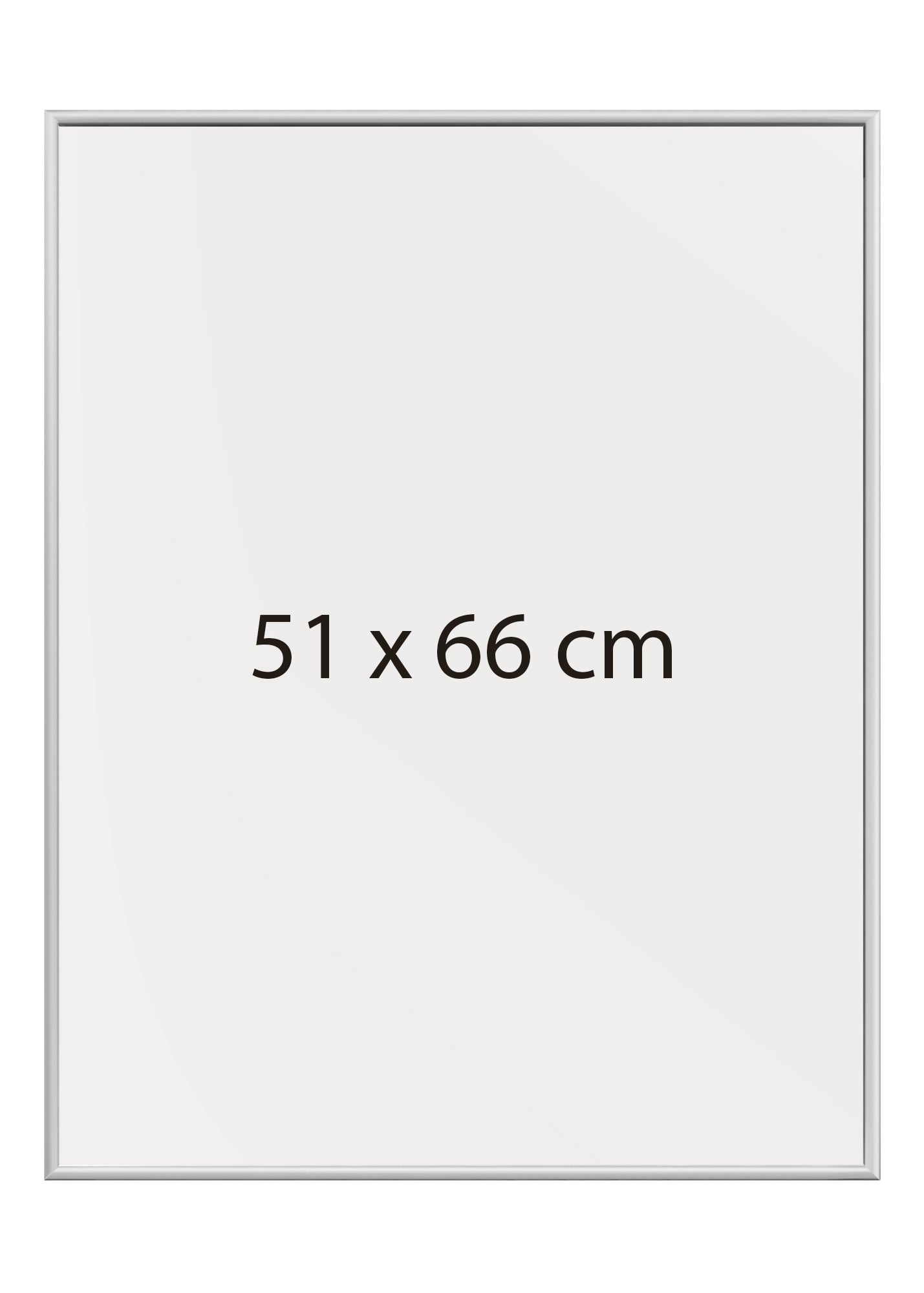 Plakatramme med kanter i mat sølv aluminium 51x66 cm