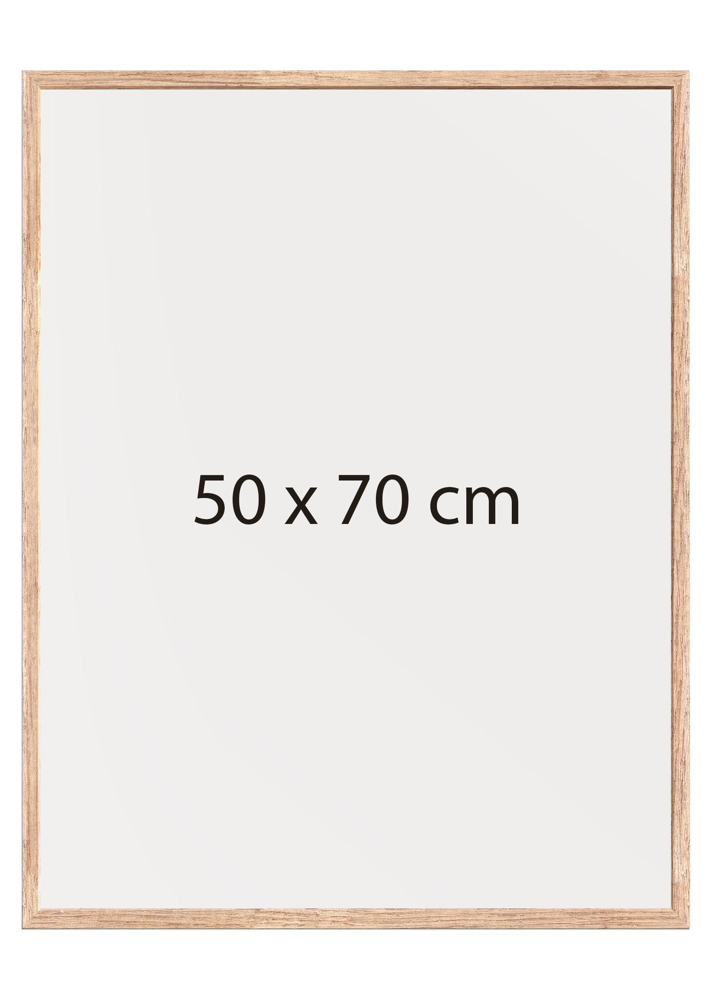 Plakatramme med kanter i naturlig egetræ 50x70 cm