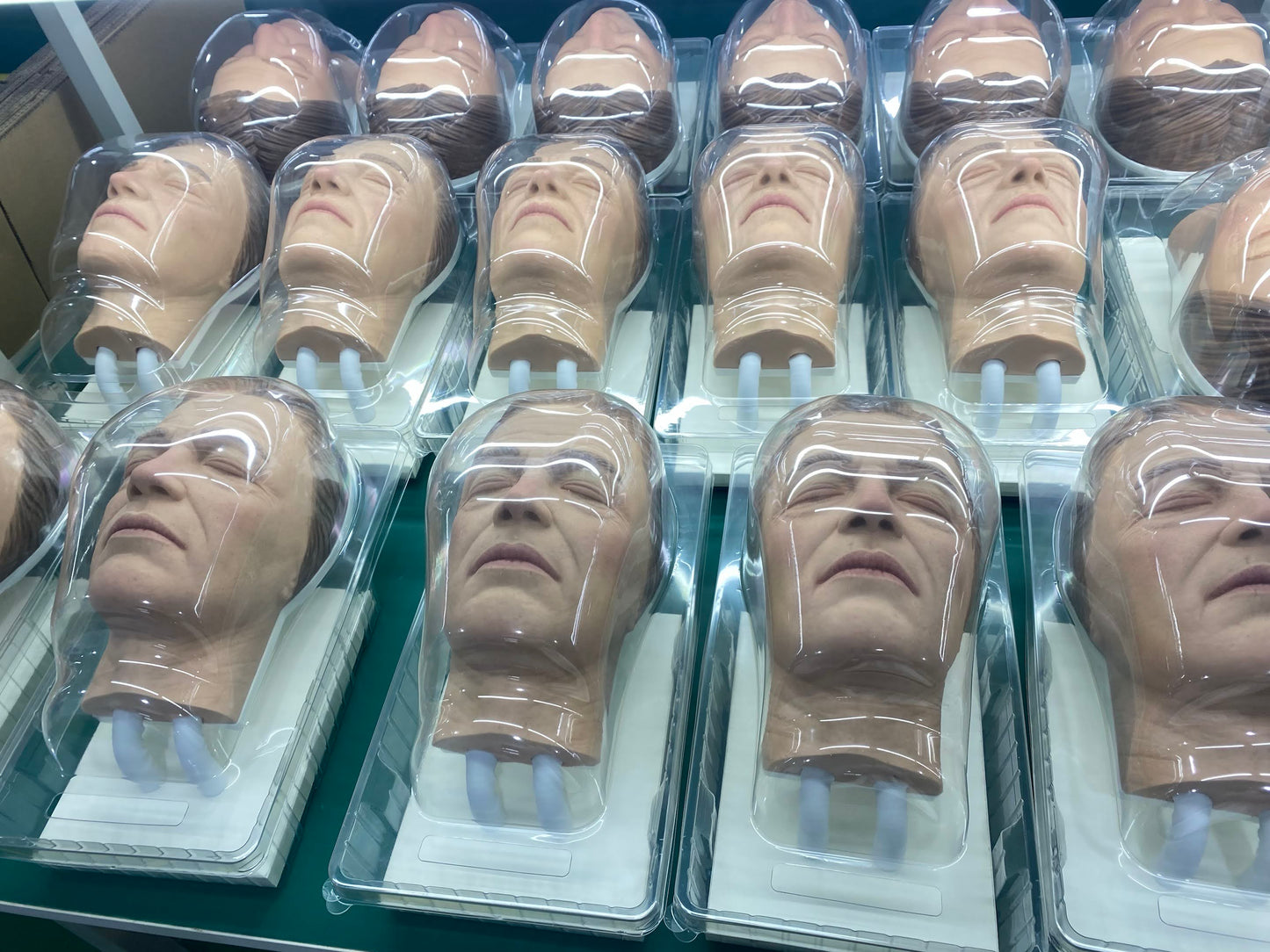 Model of a woman's face for injection training