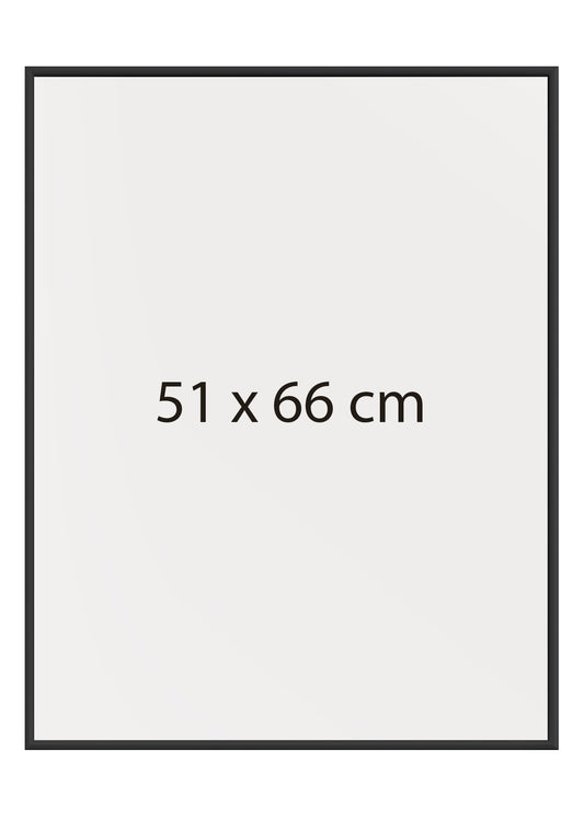 Plakatramme med kanter i mat sort aluminium 51x66 cm
