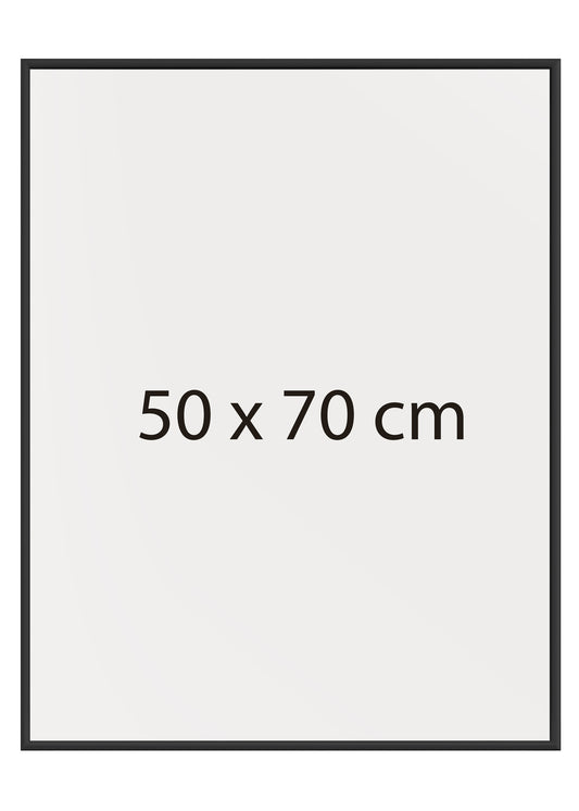 Plakatramme med kanter i mat sort aluminium 50x70 cm