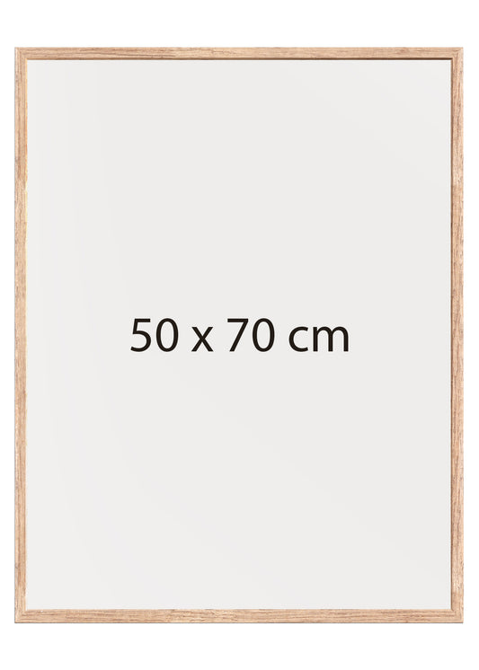 Plakatramme med kanter i naturlig egetræ 50x70 cm
