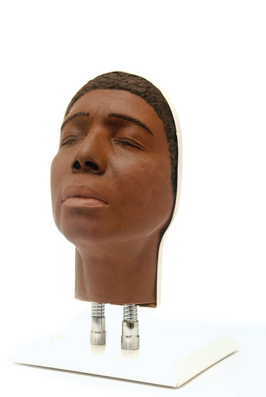 Model af en kvindes ansigt til træning i injektion